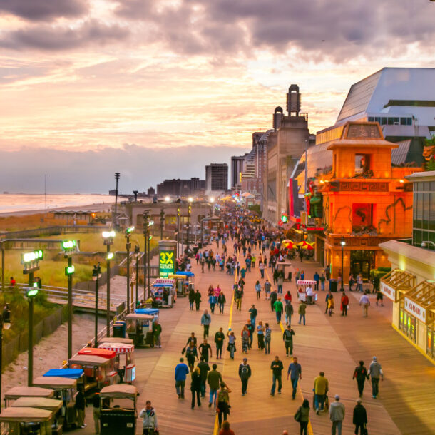 AC boardwalk sunset